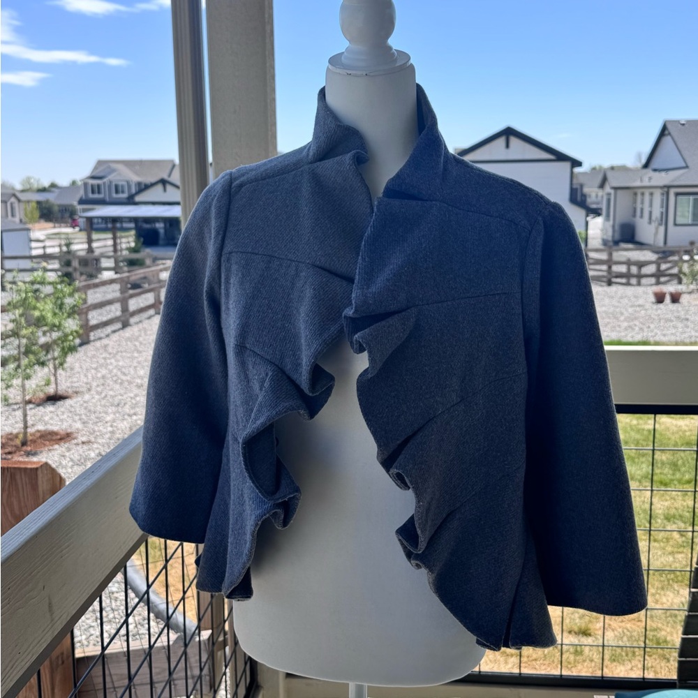 Anthropologie Tabitha Ruffled Open-Front Womens Jacket